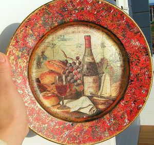 Обратный декупаж мастер класс на стеклянной тарелке